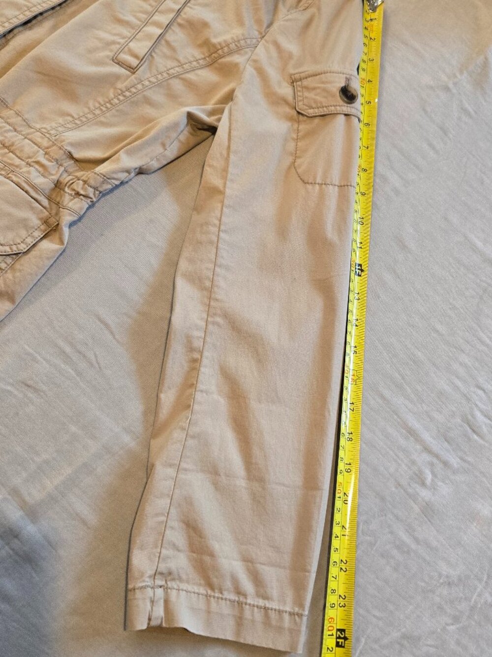 LOFT Tan Utility Jacket Safari Cargo Field Coat Size M NWOT - Picture 8 of 12